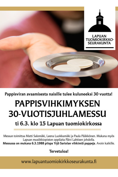 Pappisvihkimyksen 30-vuotisjuhlamessu Pappisvihkimyksen 30-vuotisjuhlamessu