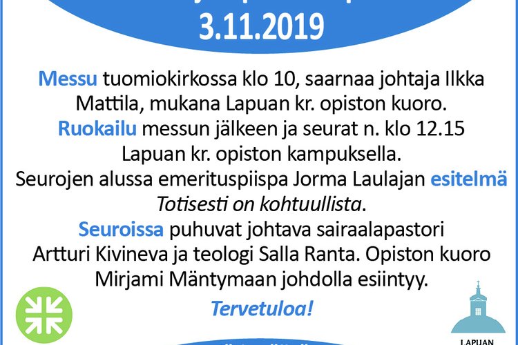Messu tuomiokirkossa, Herättäjän kirkkopyhä. Messu tuomiokirkossa, Herättäjän kirkkopyhä.