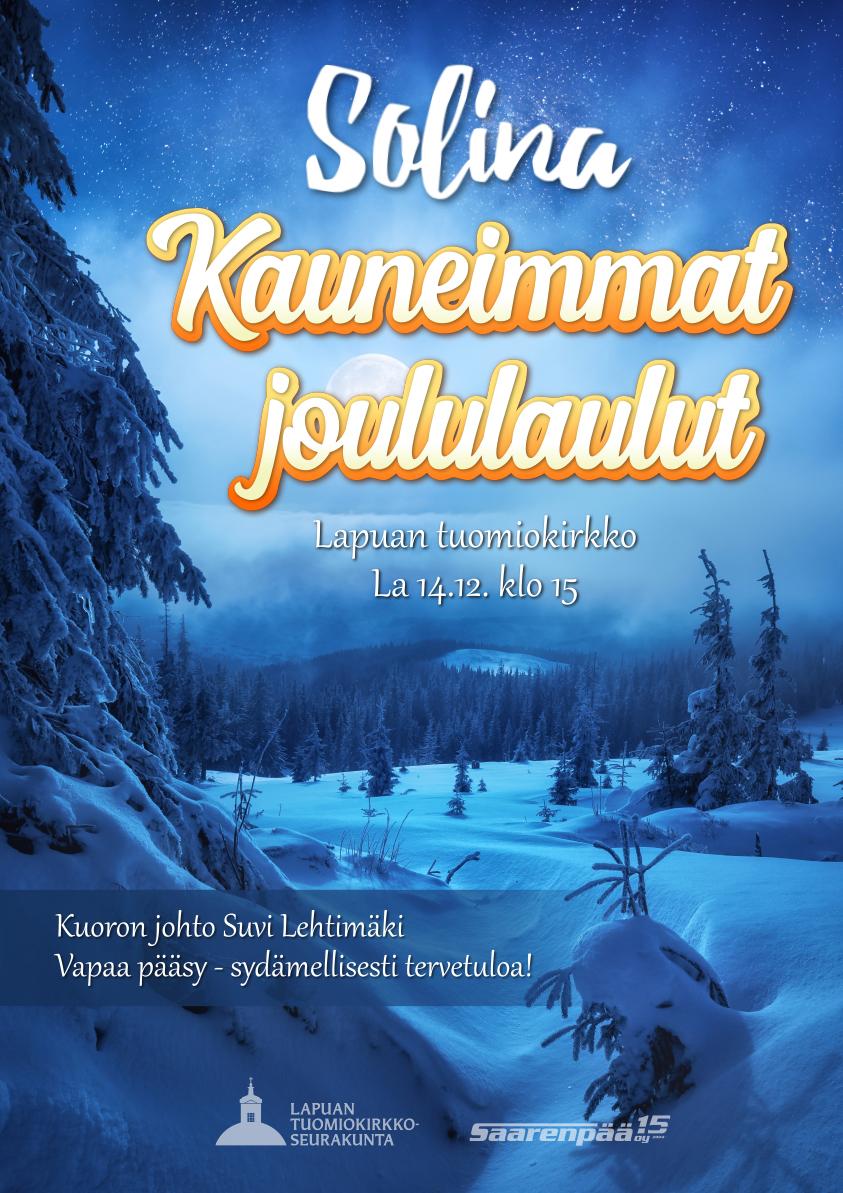 Kauneimmat joululaulut -yhteislaulutilaisuus, mukana Solina-kuoro!