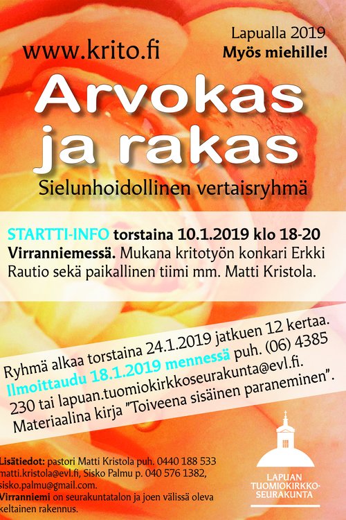 Sielunhoidollisen vertaisryhmän startti-info Sielunhoidollisen vertaisryhmän startti-info
