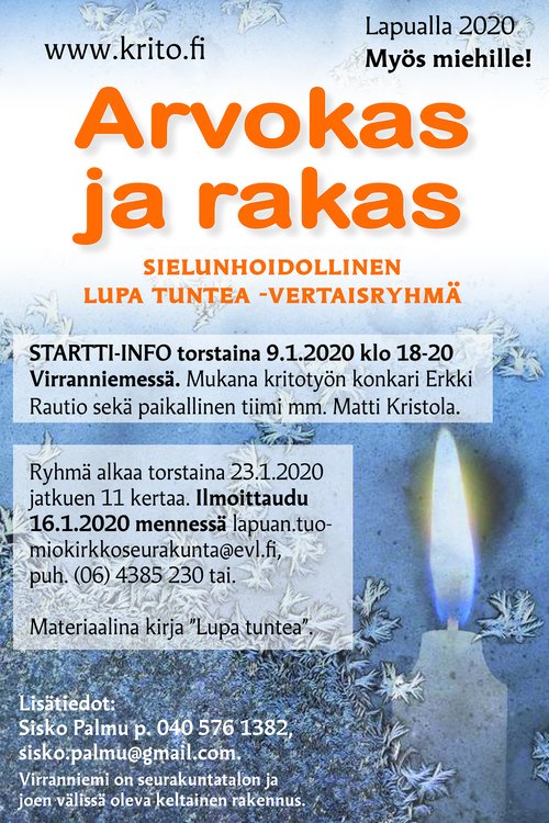 Lupa tuntea -vertaistukiryhmän startti-info Lupa tuntea -vertaistukiryhmän startti-info