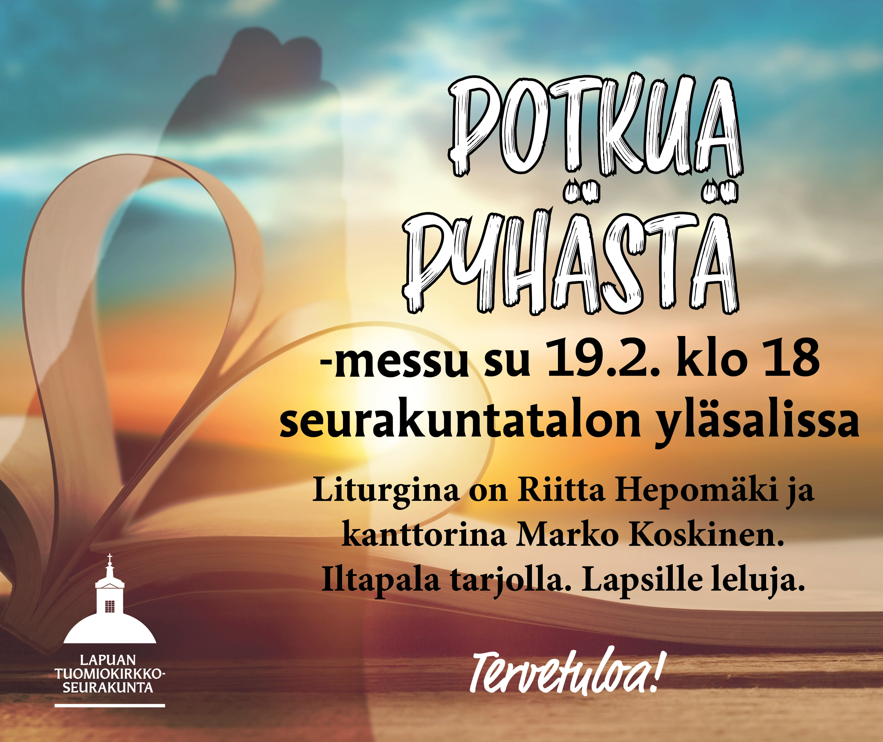 Potkua pyhästä messu srk-talon yläsalissa