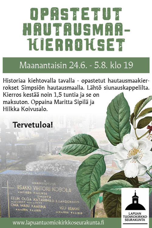 Opastettu hautausmaakierros Opastettu hautausmaakierros