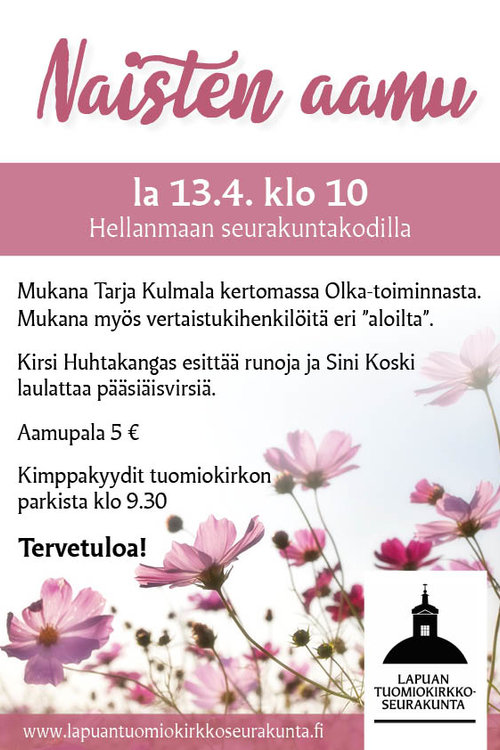 Naisten aamu Hellanmaan seurakuntakodilla Naisten aamu Hellanmaan seurakuntakodilla